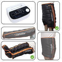 лимфодренажный массажер smartwave 600, комплект с манжетами для ног и манжетой-шорты