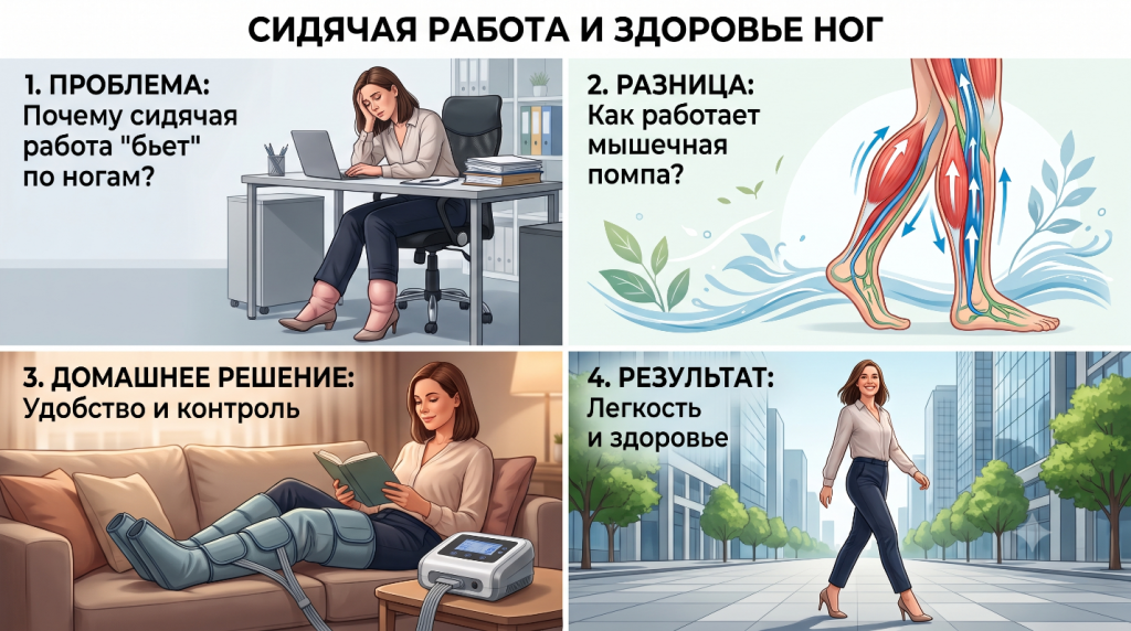 Сидячая работа и здоровье ног