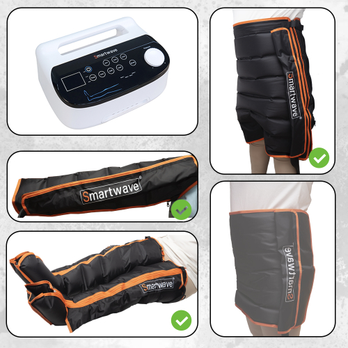 лимфодренажный массажер smartwave 600, комплект с манжетами для ног, манжетой для руки и манжетой-шорты
